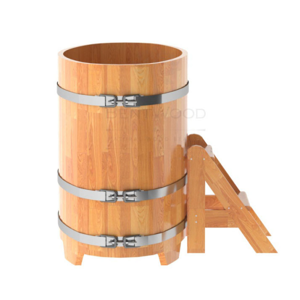 Купель овальная Bentwood из сращенных ламелей натуральной лиственницы 0,69 х 1,31 х 1,0 м. Фото № 3