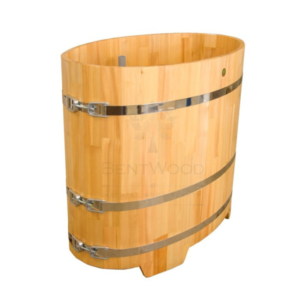 Купель овальная Bentwood из сращенных ламелей натуральной лиственницы 0,69 х 1,31 х 1,0 м. Фото № 8