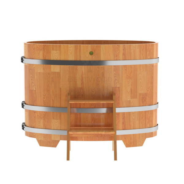 Купель овальная Bentwood из сращенных ламелей натуральной лиственницы 0,69 х 1,31 х 1,0 м. Фото № 2