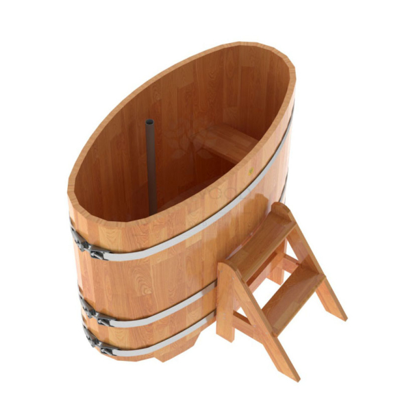 Купель овальная Bentwood из сращенных ламелей натуральной лиственницы 0,69 х 1,31 х 1,0 м. Фото № 4