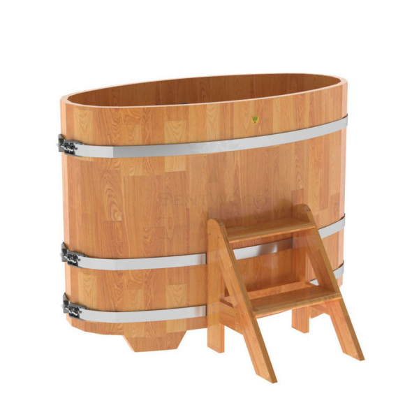 Купель овальная Bentwood из сращенных ламелей натуральной лиственницы 0,69 х 1,31 х 1,0 м. Фото № 1