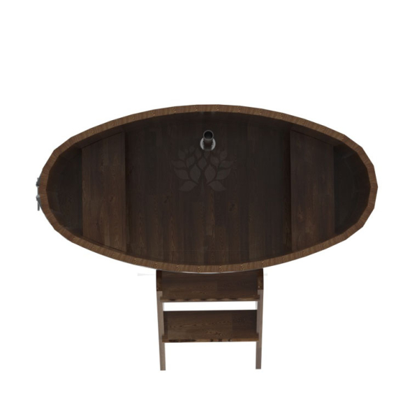 Купель овальная Bentwood из сращенных ламелей мореной лиственницы 0,69 х 1,31 х 1,0 м. Фото № 5