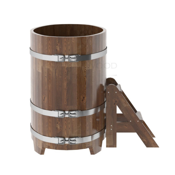 Купель овальная Bentwood из сращенных ламелей мореной лиственницы 0,69 х 1,31 х 1,0 м. Фото № 3