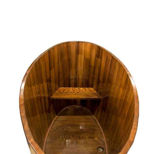 Купель овальная Bentwood из сращенных ламелей мореной лиственницы 0,69 х 1,31 х 1,0 м. Фото № 7