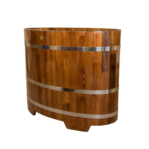 Купель овальная Bentwood из сращенных ламелей мореной лиственницы 0,69 х 1,31 х 1,0 м. Фото № 8
