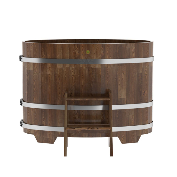 Купель овальная Bentwood из сращенных ламелей мореной лиственницы 0,69 х 1,31 х 1,0 м. Фото № 2