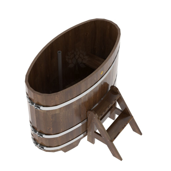 Купель овальная Bentwood из сращенных ламелей мореной лиственницы 0,69 х 1,31 х 1,0 м. Фото № 4