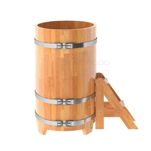 Купель овальная Bentwood из сращенных ламелей натуральной лиственницы 0,69 х 1,31 х 1,1 м. Фото № 3