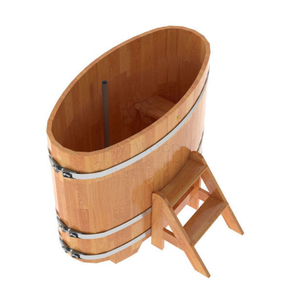 Купель овальная Bentwood из сращенных ламелей натуральной лиственницы 0,69 х 1,31 х 1,1 м. Фото № 4