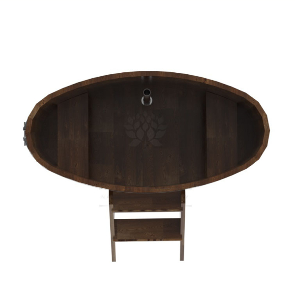 Купель овальная Bentwood из сращенных ламелей мореной лиственницы 0,69 х 1,31 х 1,1 м. Фото № 5