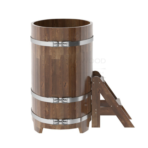Купель овальная Bentwood из сращенных ламелей мореной лиственницы 0,69 х 1,31 х 1,1 м. Фото № 3