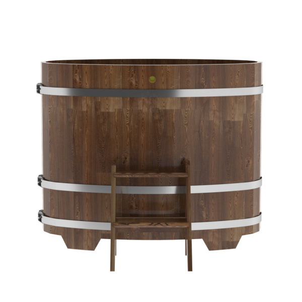 Купель овальная Bentwood из сращенных ламелей мореной лиственницы 0,69 х 1,31 х 1,1 м. Фото № 2