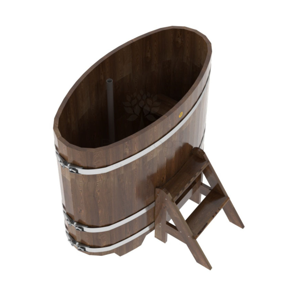 Купель овальная Bentwood из сращенных ламелей мореной лиственницы 0,69 х 1,31 х 1,1 м. Фото № 4