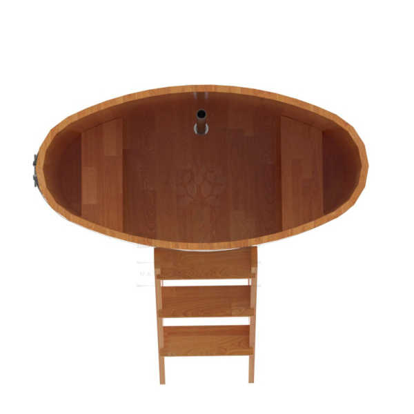 Купель овальная Bentwood из сращенных ламелей натуральной лиственницы 0,69 х 1,31 х 1,2 м. Фото № 5
