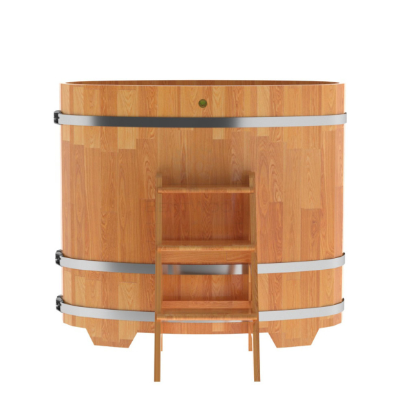 Купель овальная Bentwood из сращенных ламелей натуральной лиственницы 0,69 х 1,31 х 1,2 м. Фото № 2
