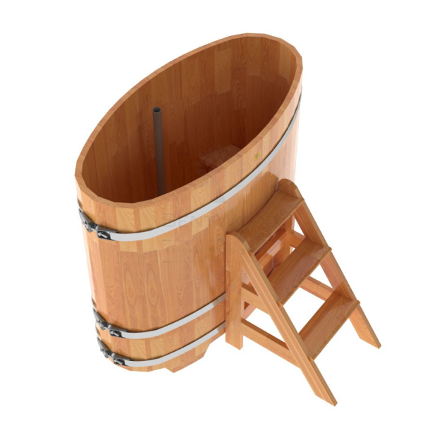 Купель овальная Bentwood из сращенных ламелей натуральной лиственницы 0,69 х 1,31 х 1,2 м. Фото № 4