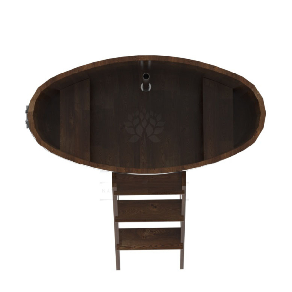 Купель овальная Bentwood из сращенных ламелей мореной лиственницы 0,69 х 1,31 х 1,2 м. Фото № 5