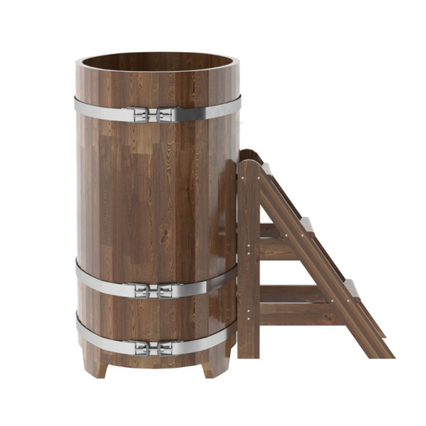 Купель овальная Bentwood из сращенных ламелей мореной лиственницы 0,69 х 1,31 х 1,2 м. Фото № 4