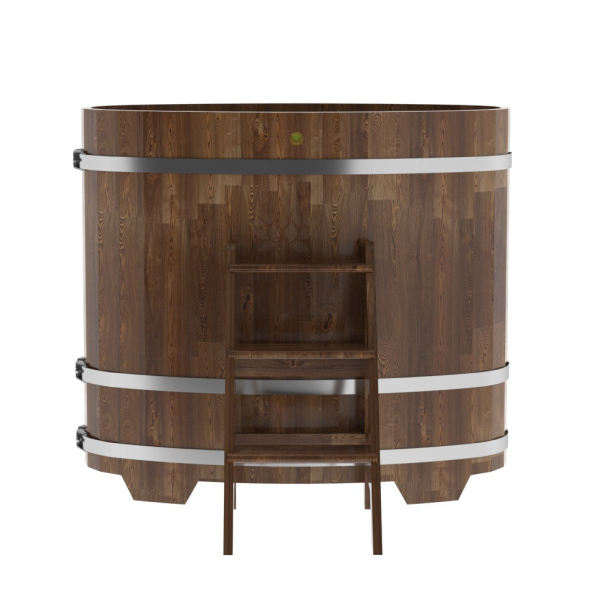 Купель овальная Bentwood из сращенных ламелей мореной лиственницы 0,69 х 1,31 х 1,2 м. Фото № 2