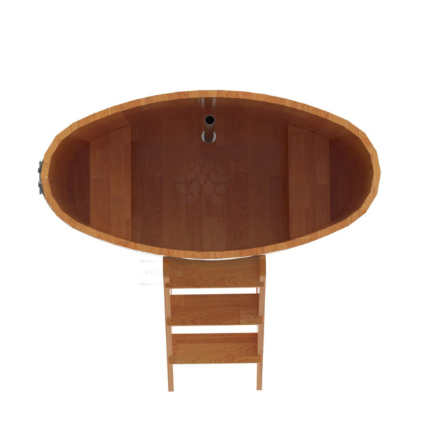 Купель овальная Bentwood из сращенных ламелей натуральной лиственницы 0,69 х 1,31 х 1,4 м. Фото № 5