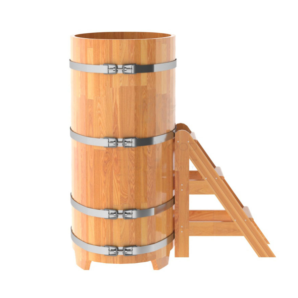 Купель овальная Bentwood из сращенных ламелей натуральной лиственницы 0,69 х 1,31 х 1,4 м. Фото № 4