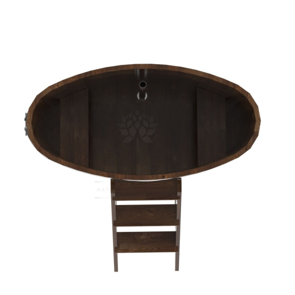 Купель овальная Bentwood из сращенных ламелей мореной лиственницы 0,69 х 1,31 х 1,4 м. Фото № 5