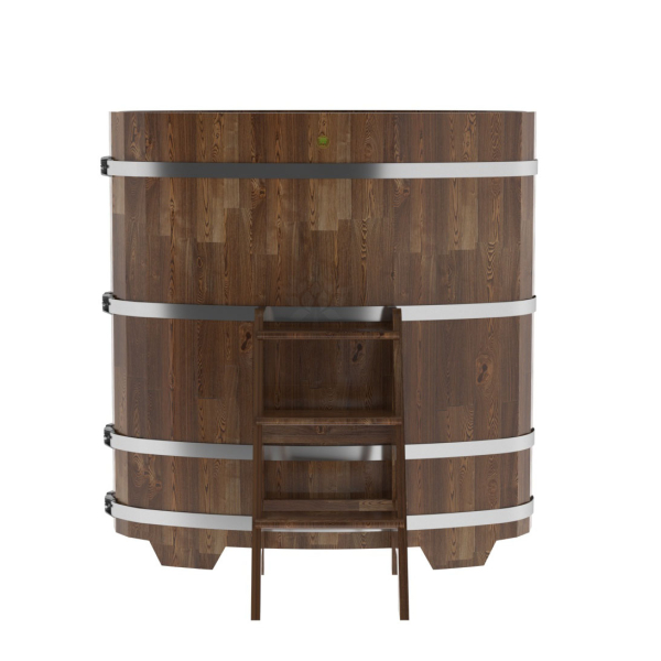 Купель овальная Bentwood из сращенных ламелей мореной лиственницы 0,69 х 1,31 х 1,4 м. Фото № 2