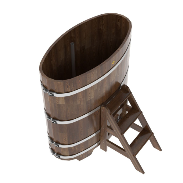 Купель овальная Bentwood из сращенных ламелей мореной лиственницы 0,69 х 1,31 х 1,4 м. Фото № 4