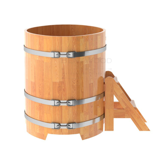 Купель овальная Bentwood из сращенных ламелей натуральной лиственницы 0,80 х 1,42 х 1,0 м. Фото № 4