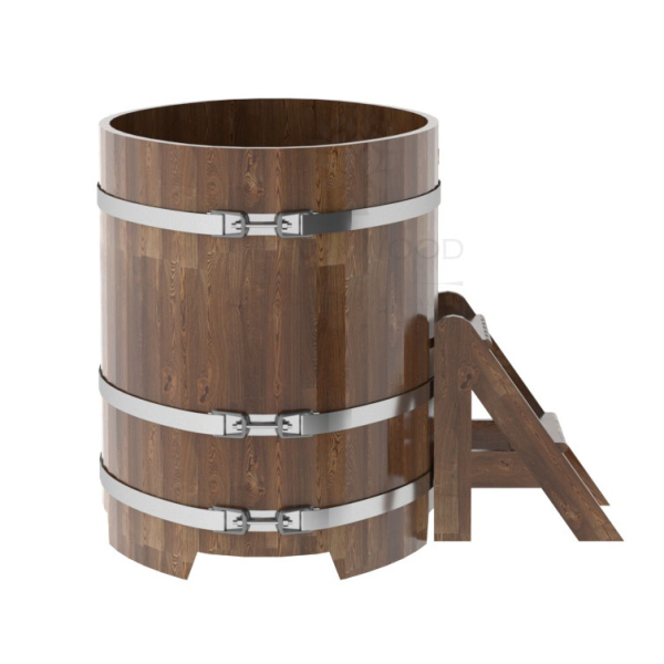 Купель овальная Bentwood из сращенных ламелей мореной лиственницы 0,80 х 1,42 х 1,0 м. Фото № 3