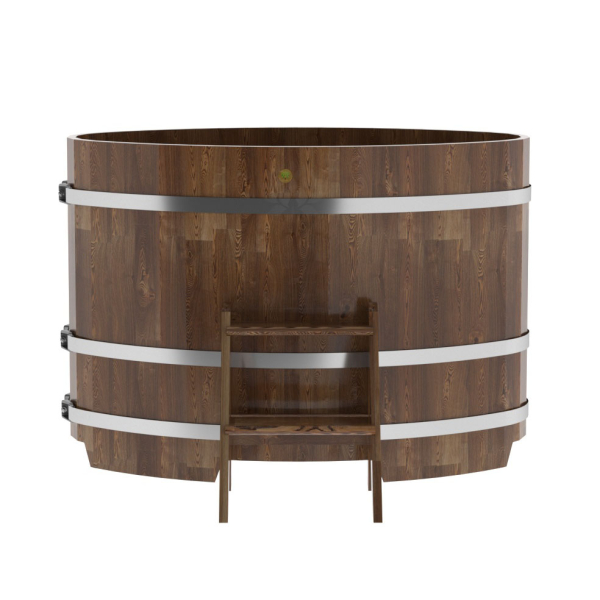 Купель овальная Bentwood из сращенных ламелей мореной лиственницы 0,80 х 1,42 х 1,0 м. Фото № 2
