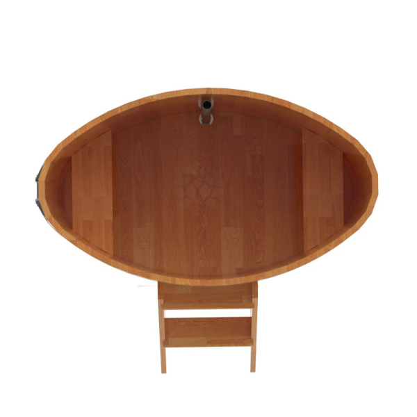 Купель овальная Bentwood из сращенных ламелей натуральной лиственницы 0,80 х 1,42 х 1,1 м. Фото № 5