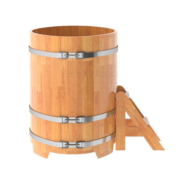 Купель овальная Bentwood из сращенных ламелей натуральной лиственницы 0,80 х 1,42 х 1,1 м. Фото № 2