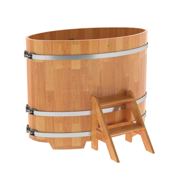 Купель овальная Bentwood из сращенных ламелей натуральной лиственницы 0,80 х 1,42 х 1,1 м. Фото № 1