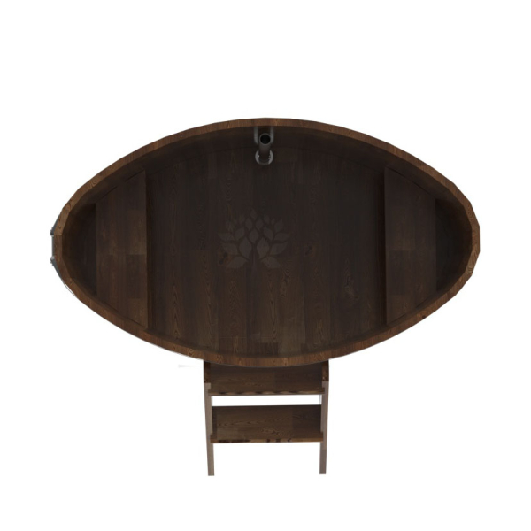Купель овальная Bentwood из сращенных ламелей мореной лиственницы 0,80 х 1,42 х 1,1 м. Фото № 5