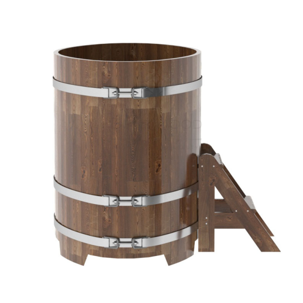 Купель овальная Bentwood из сращенных ламелей мореной лиственницы 0,80 х 1,42 х 1,1 м. Фото № 4