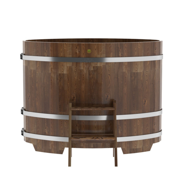 Купель овальная Bentwood из сращенных ламелей мореной лиственницы 0,80 х 1,42 х 1,1 м. Фото № 2
