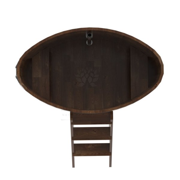 Купель овальная Bentwood из сращенных ламелей мореной лиственницы 0,80 х 1,42 х 1,2 м. Фото № 5