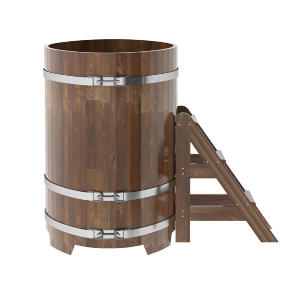 Купель овальная Bentwood из сращенных ламелей мореной лиственницы 0,80 х 1,42 х 1,2 м. Фото № 4