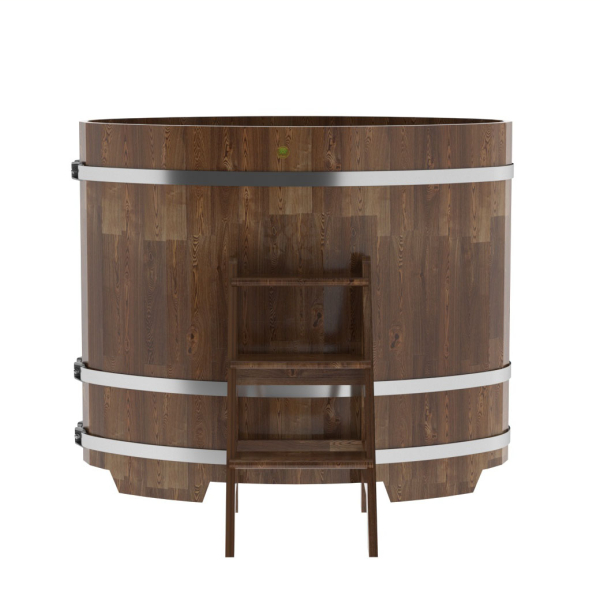 Купель овальная Bentwood из сращенных ламелей мореной лиственницы 0,80 х 1,42 х 1,2 м. Фото № 2
