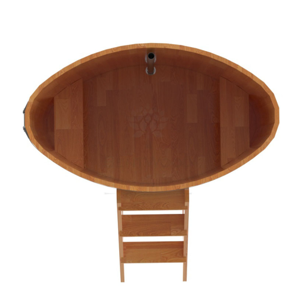 Купель овальная Bentwood из сращенных ламелей натуральной лиственницы 0,80 х 1,42 х 1,4 м. Фото № 5