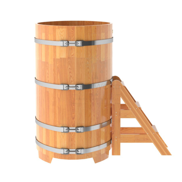Купель овальная Bentwood из сращенных ламелей натуральной лиственницы 0,80 х 1,42 х 1,4 м. Фото № 4