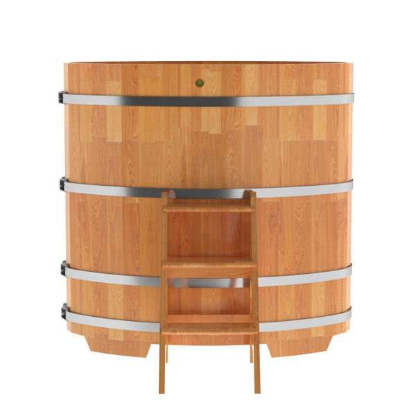 Купель овальная Bentwood из сращенных ламелей натуральной лиственницы 0,80 х 1,42 х 1,4 м. Фото № 3