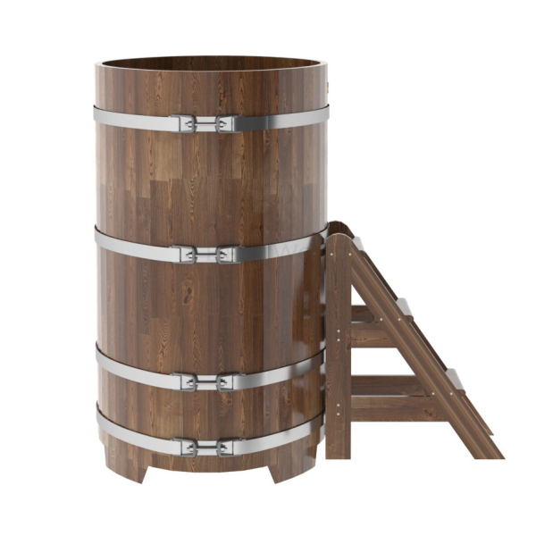 Купель овальная Bentwood из сращенных ламелей мореной лиственницы 0,80 х 1,42 х 1,4 м. Фото № 3