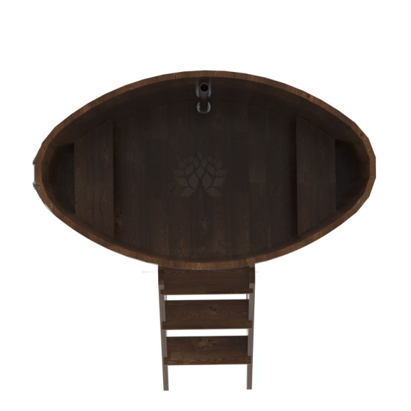 Купель овальная Bentwood из сращенных ламелей мореной лиственницы 0,80 х 1,42 х 1,4 м. Фото № 5