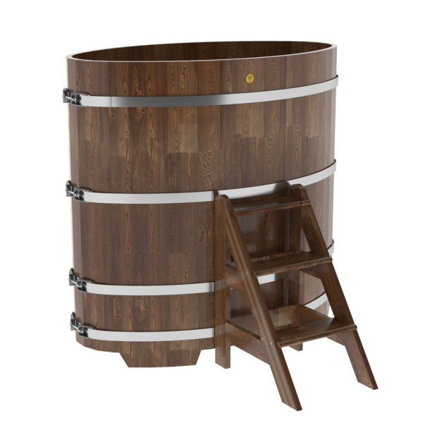 Купель овальная Bentwood из сращенных ламелей мореной лиственницы 0,80 х 1,42 х 1,4 м. Фото № 1