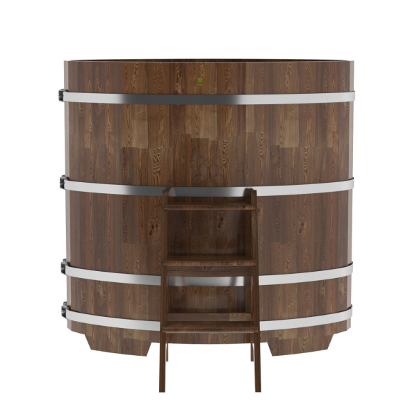 Купель овальная Bentwood из сращенных ламелей мореной лиственницы 0,80 х 1,42 х 1,4 м. Фото № 2