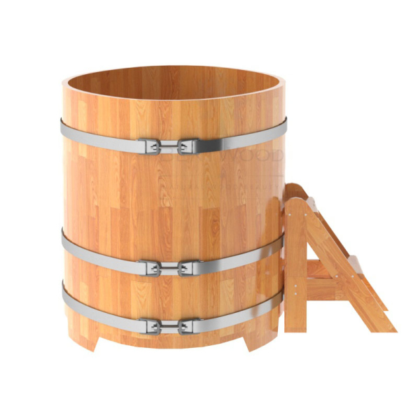 Купель овальная Bentwood из сращенных ламелей натуральной лиственницы 0,92 х 1,66 х 1,0 м. Фото № 5