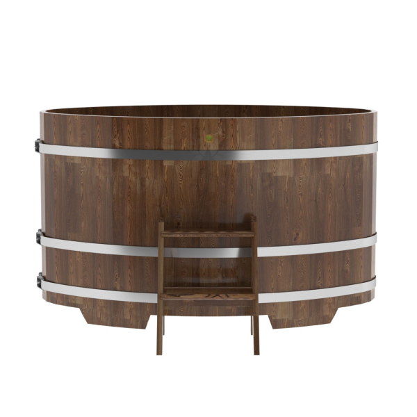 Купель овальная Bentwood из сращенных ламелей мореной лиственницы 0,92 х 1,66 х 1,0 м. Фото № 3