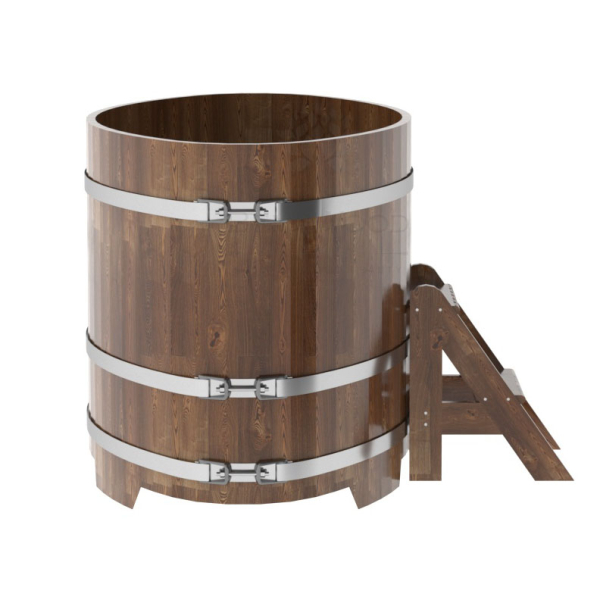 Купель овальная Bentwood из сращенных ламелей мореной лиственницы 0,92 х 1,66 х 1,0 м. Фото № 4